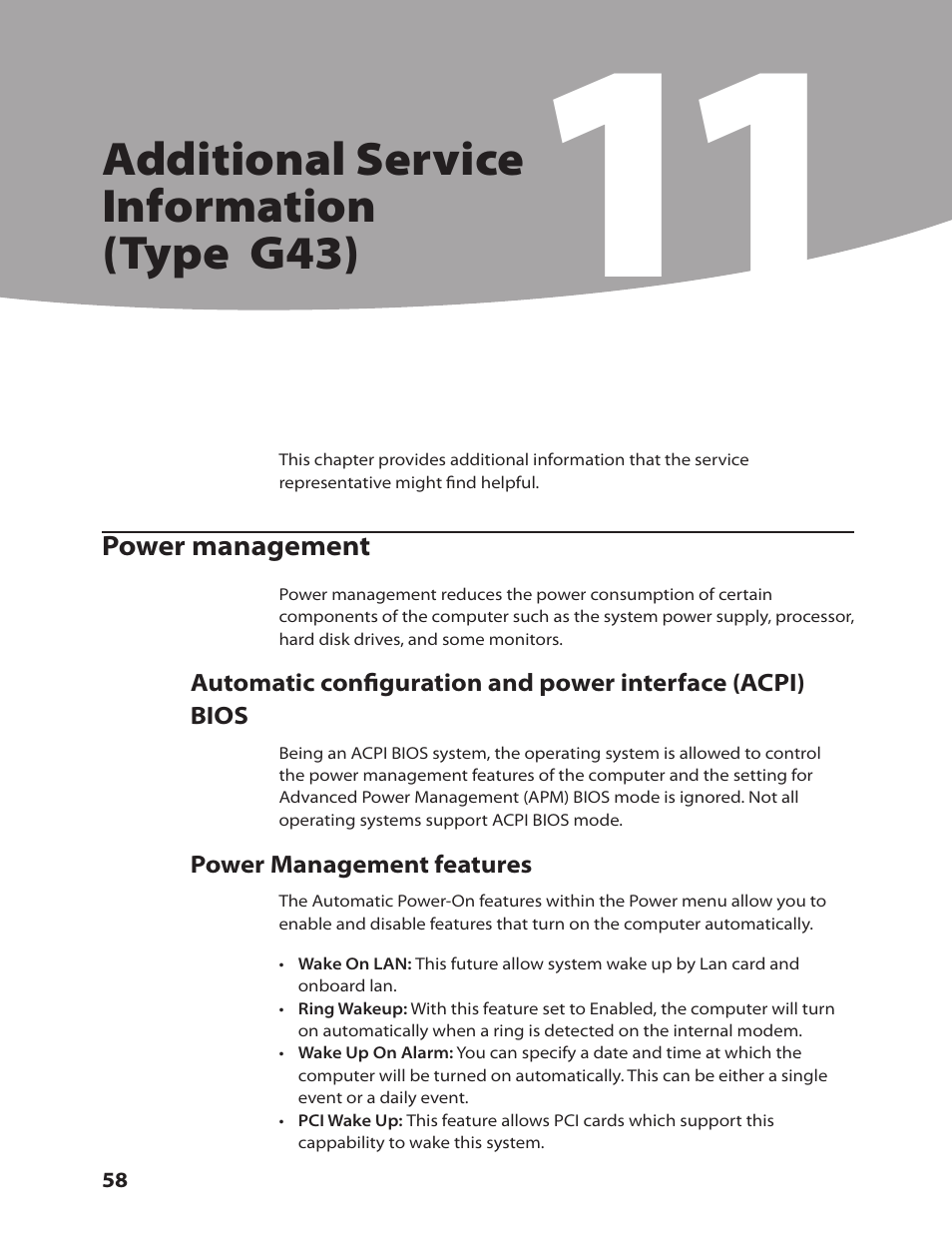 Additional service information (type g43) | Lenovo IdeaCentre K220 User Manual | Page 61 / 64