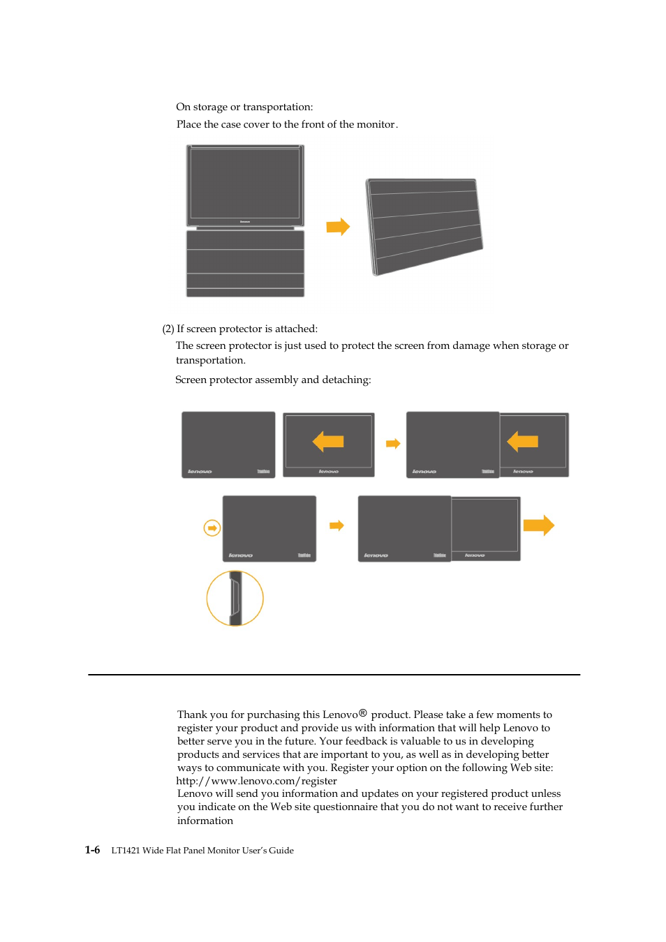 Registering your option | Lenovo LT1421 Wide Flat Panel Monitor User Manual | Page 10 / 34