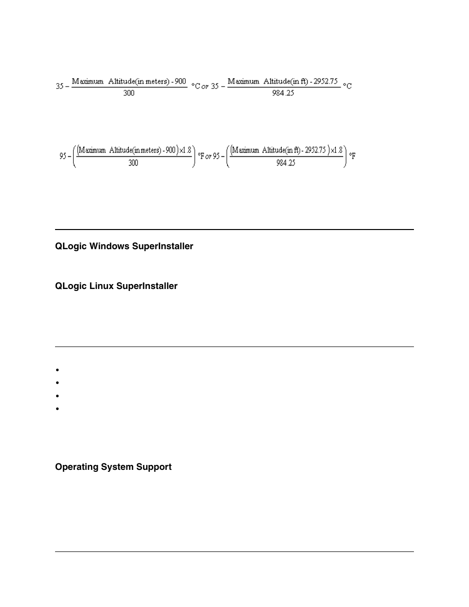 Qlogic windows superinstaller, Qlogic linux superinstaller, Operating system support | Lenovo ThinkServer RD540 User Manual | Page 22 / 132