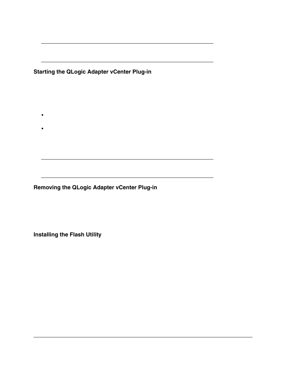 Starting the qlogic adapter vcenter plug-in, Removing the qlogic adapter vcenter plug-in, Installing the flash utility | Lenovo ThinkServer RD540 User Manual | Page 30 / 132
