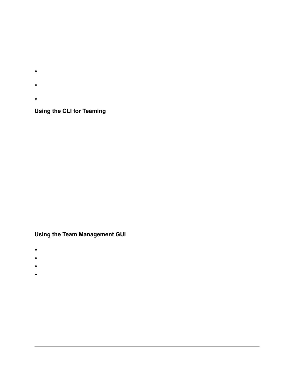 Using the cli for teaming, Using the team management gui | Lenovo ThinkServer RD540 User Manual | Page 46 / 132