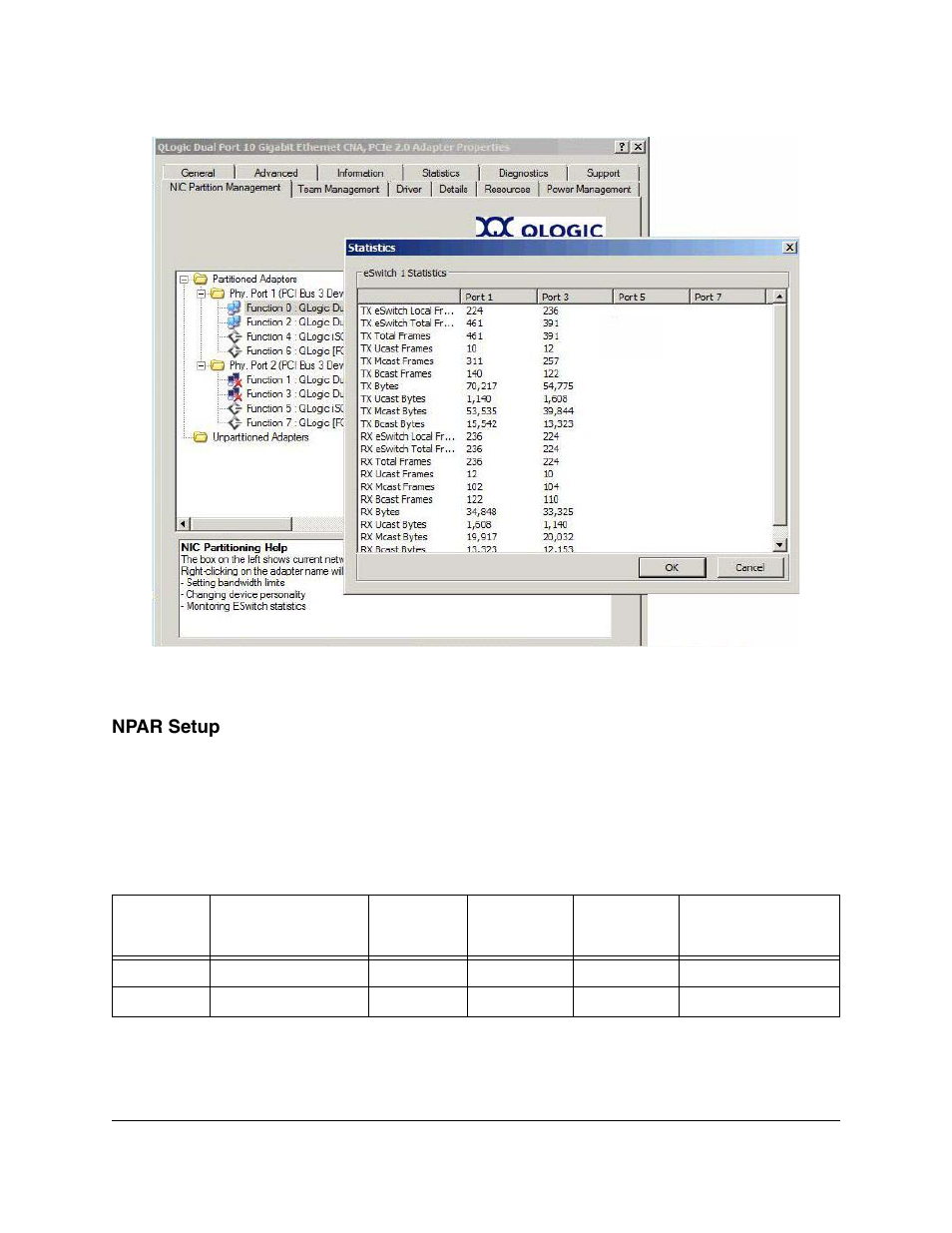 Npar setup, Default settings | Lenovo ThinkServer RD540 User Manual | Page 87 / 132
