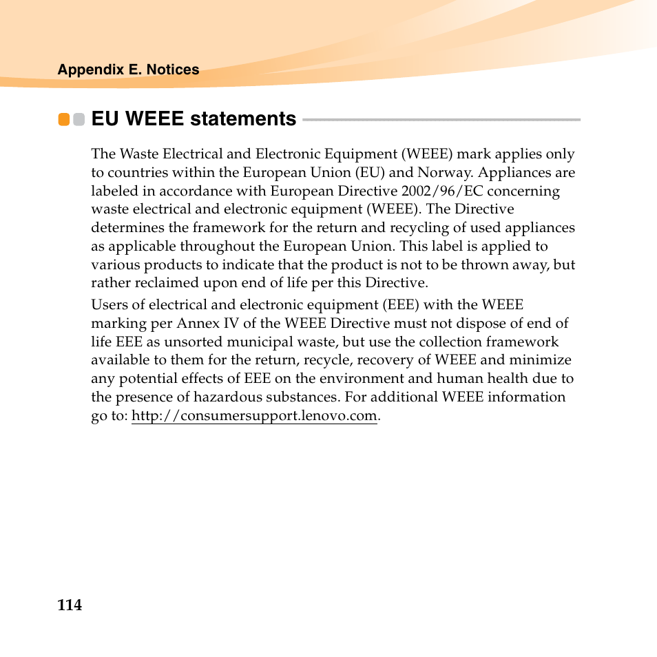 Eu weee statements | Lenovo IdeaPad S10-2 User Manual | Page 129 / 140