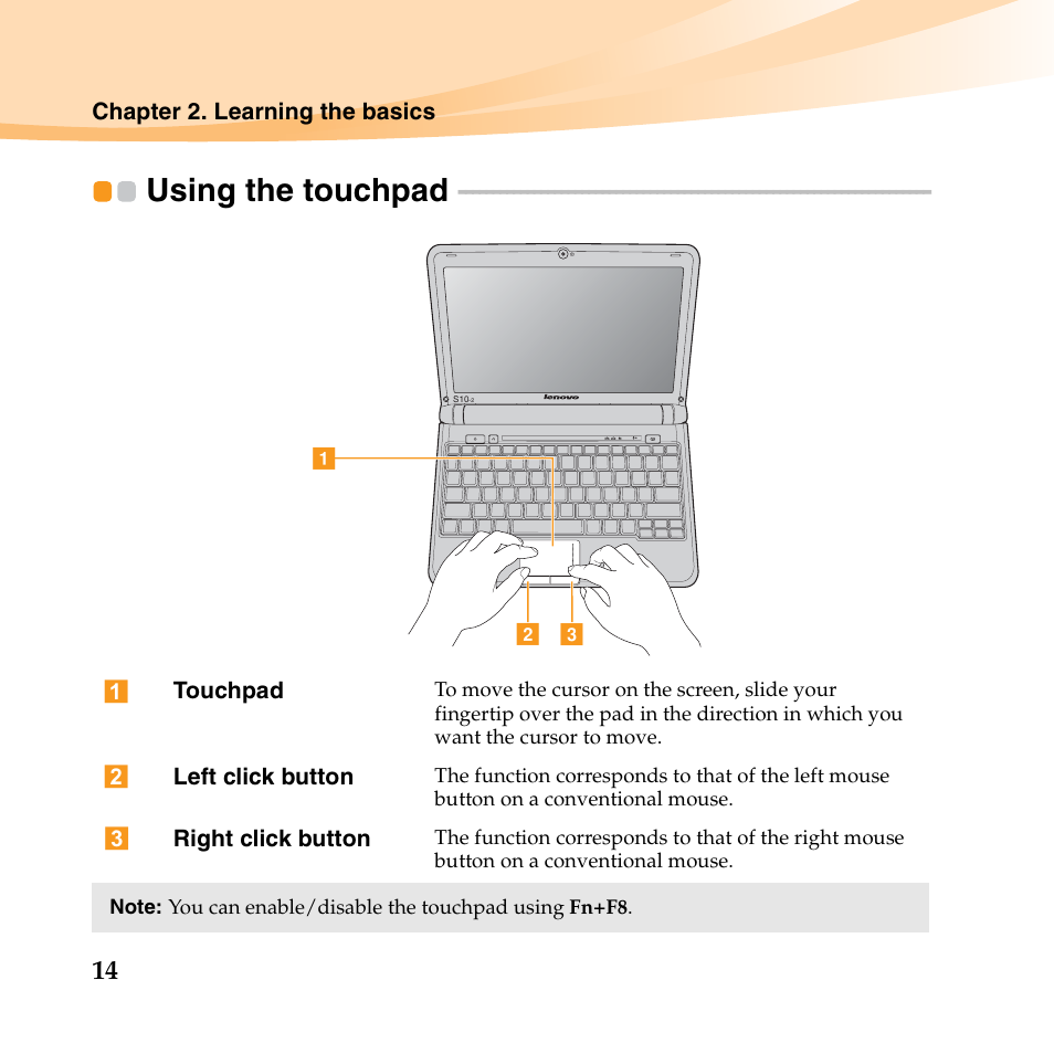 Using the touchpad | Lenovo IdeaPad S10-2 User Manual | Page 29 / 140