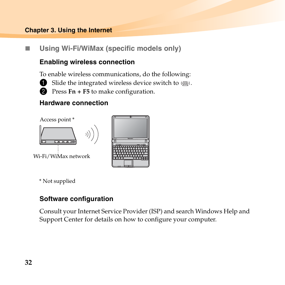 Using wi-fi/wimax (specific models only) | Lenovo IdeaPad S10-2 User Manual | Page 47 / 140