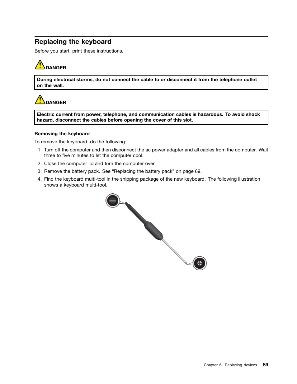 Replacing the keyboard | Lenovo ThinkPad T540p User Manual | Page 105 / 186