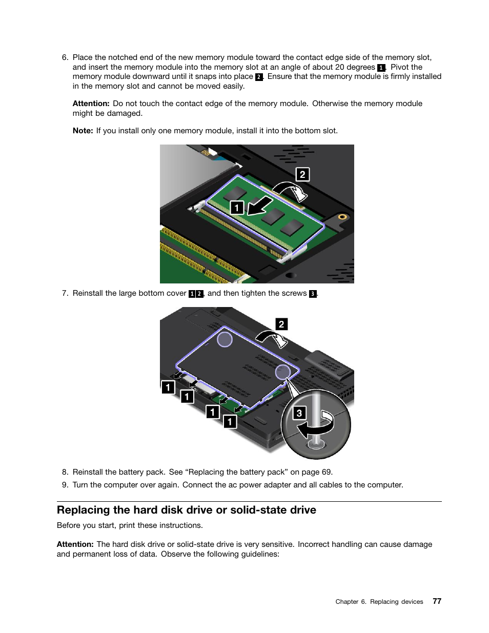 Replacing the hard disk drive or solid-state drive | Lenovo ThinkPad T540p User Manual | Page 93 / 186