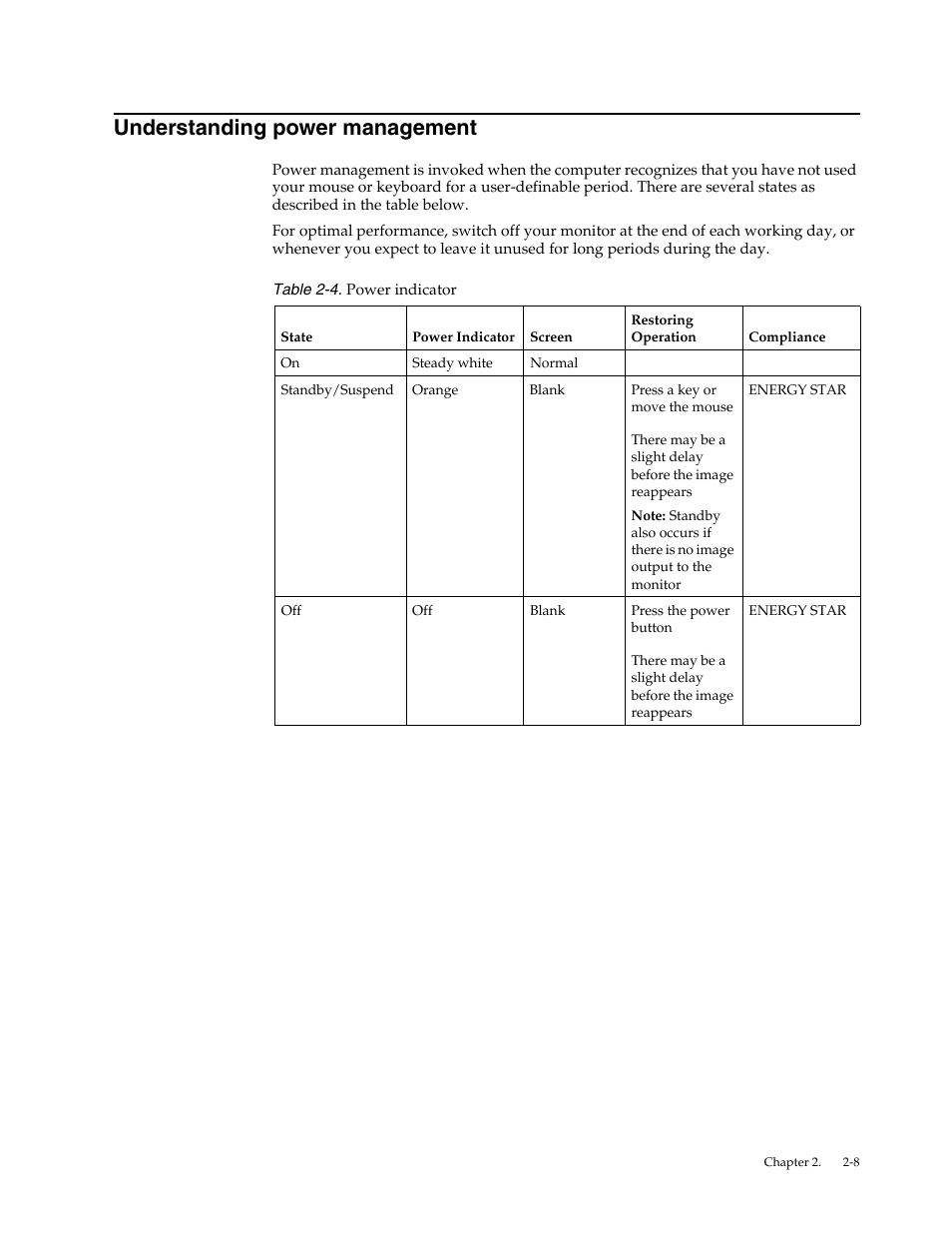 Understanding power management, Understanding power management -8 | Lenovo LI1920 Wide Monitor User Manual | Page 16 / 26