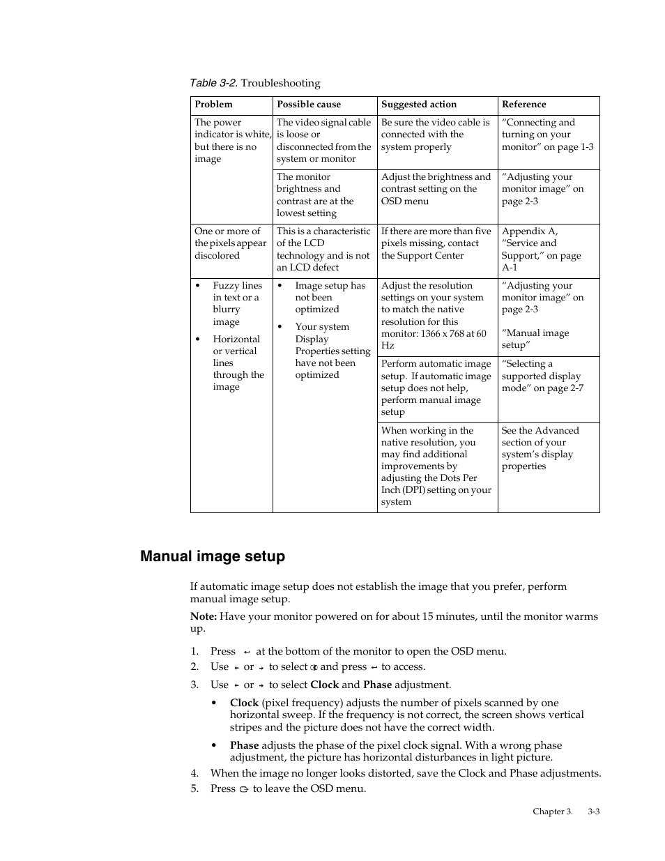 Manual image setup, Manual image setu p | Lenovo LI1920 Wide Monitor User Manual | Page 20 / 26