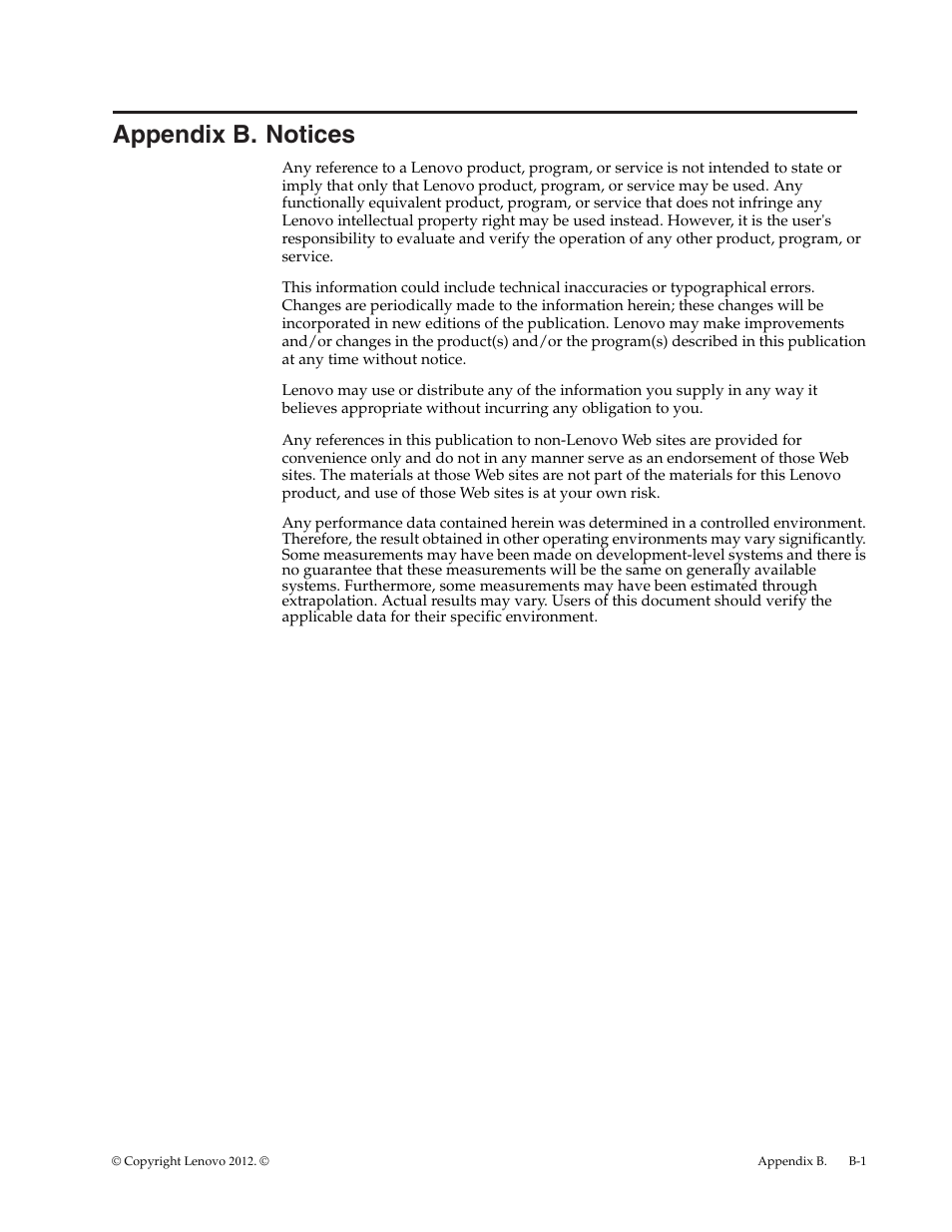 Appendix b. notices, Appendix, Notices | Lenovo LI1920 Wide Monitor User Manual | Page 25 / 26