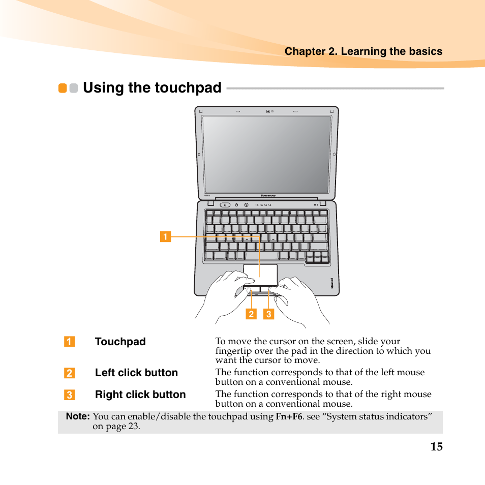 Using the touchpad | Lenovo IdeaPad U150 User Manual | Page 29 / 140