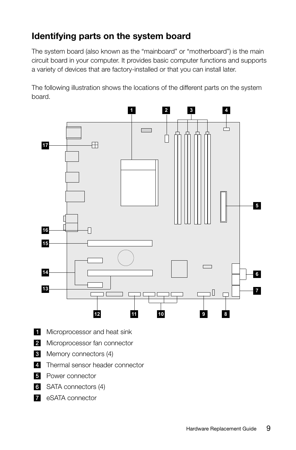 Identifying parts on the system board | Lenovo IdeaCentre K330 User Manual | Page 12 / 39