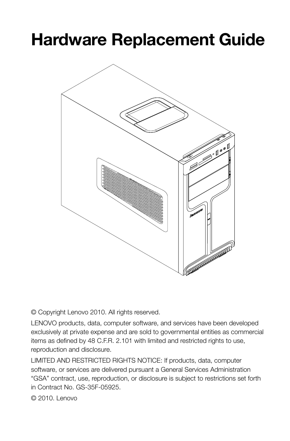 Hardware replacement guide | Lenovo IdeaCentre K330 User Manual | Page 2 / 39