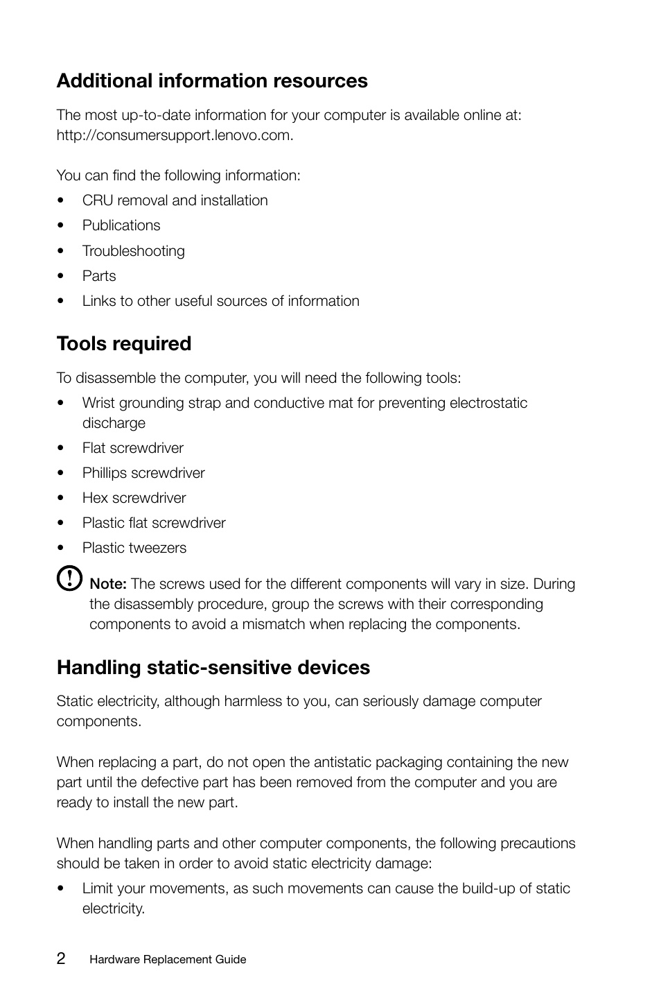 Additional information resources, Tools required, Handling static-sensitive devices | Lenovo IdeaCentre K330 User Manual | Page 5 / 39