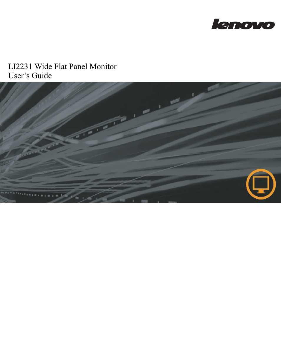 Lenovo LI2231 Wide Flat Panel Monitor User Manual | 30 pages