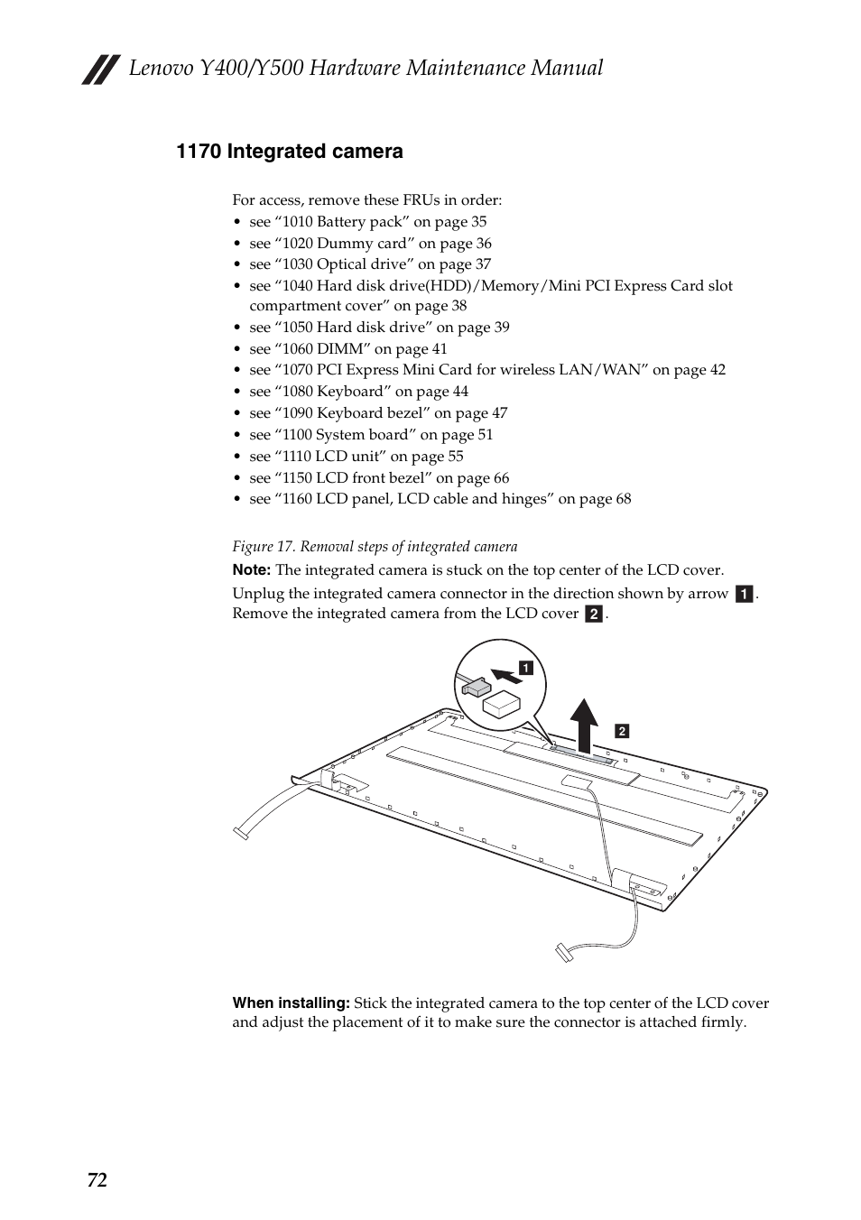 1170 integrated camera | Lenovo IdeaPad Y400 Notebook User Manual | Page 76 / 102