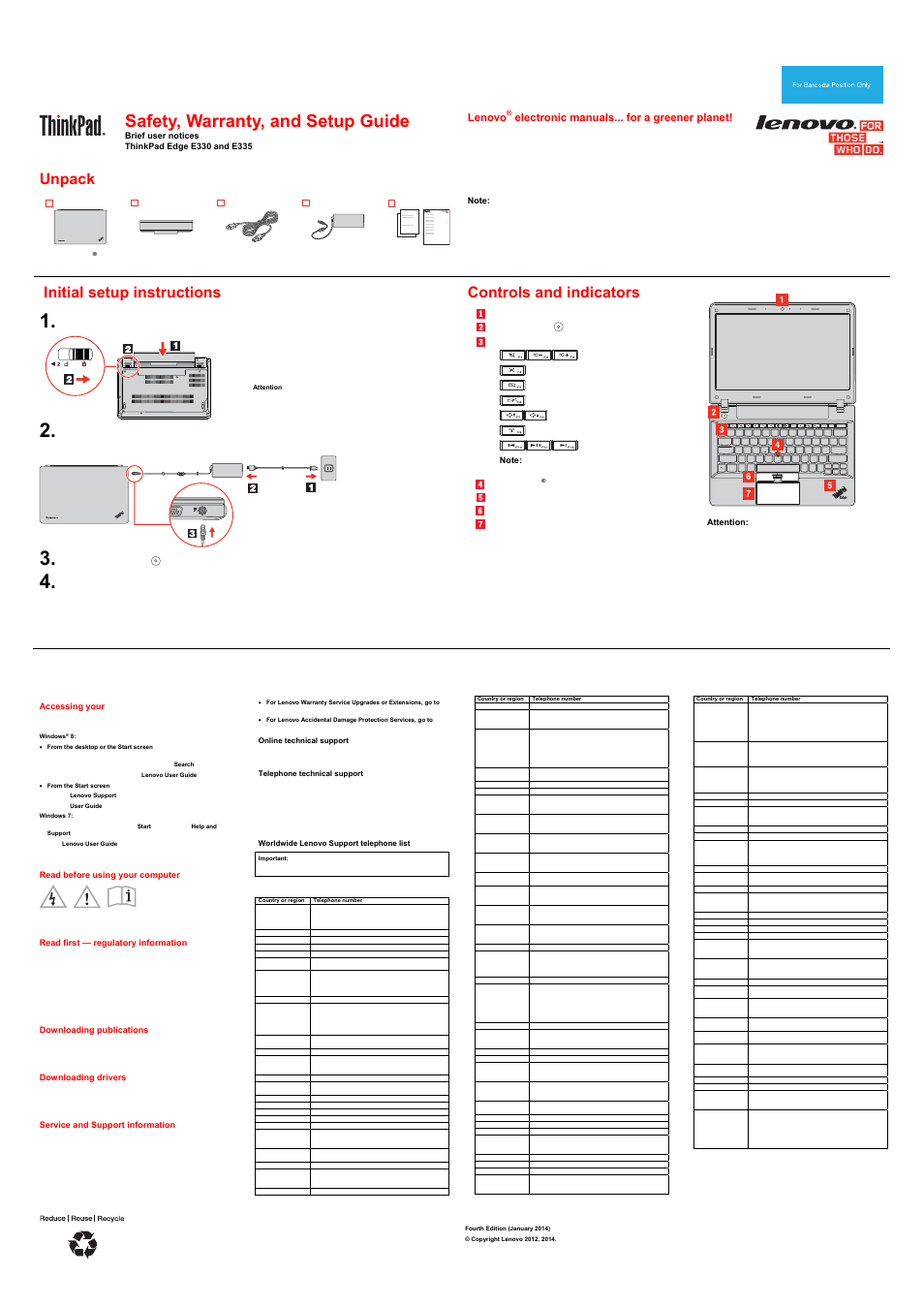 Lenovo ThinkPad Edge E330 User Manual | 2 pages