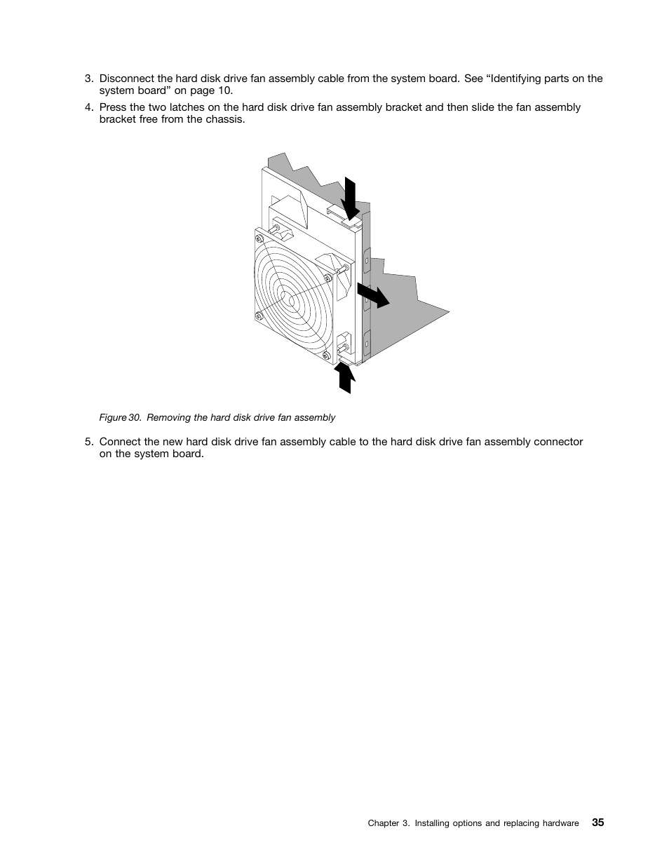 Removing the hard disk drive fan assembly | Lenovo ThinkStation S20 User Manual | Page 41 / 64