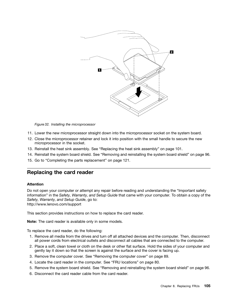 Replacing the card reader | Lenovo S310 All-in-One User Manual | Page 111 / 142