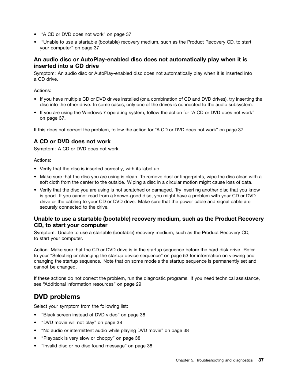 Dvd problems | Lenovo S310 All-in-One User Manual | Page 43 / 142