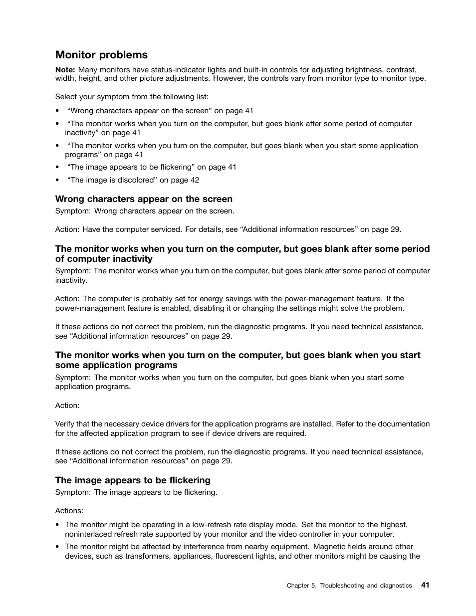 Monitor problems | Lenovo S310 All-in-One User Manual | Page 47 / 142