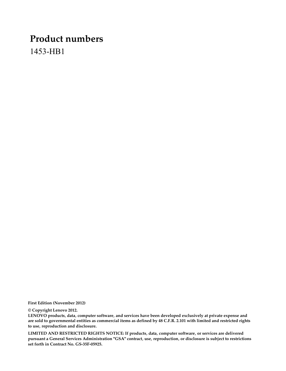 Product numbers | Lenovo ThinkVision LT1953 19in LCD Monitor User Manual | Page 2 / 35