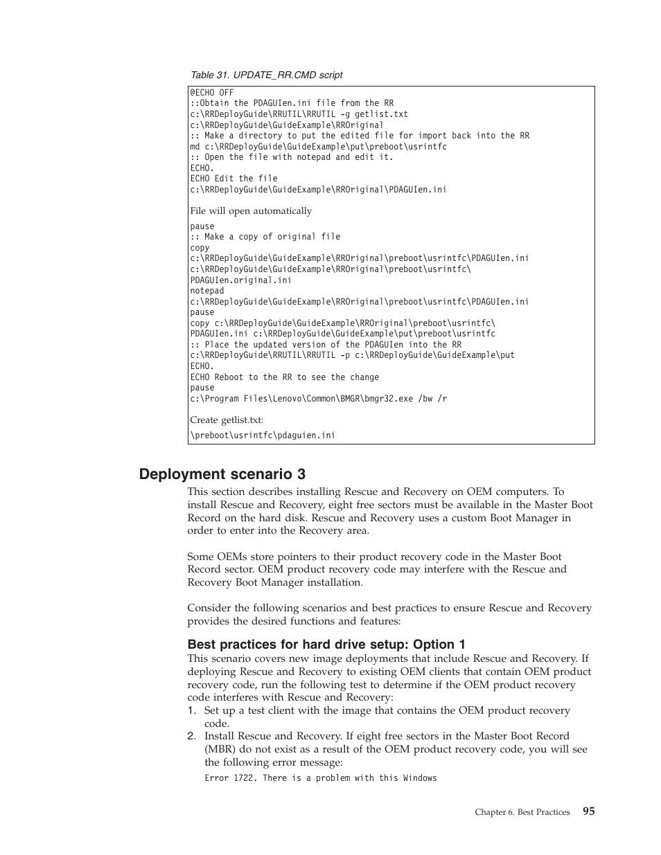 Deployment scenario 3, Best practices for hard drive setup: option 1, Deployment | Scenario, Best, Practices, Hard, Drive, Setup, Option | Lenovo THINKPAD Z60M User Manual | Page 101 / 156