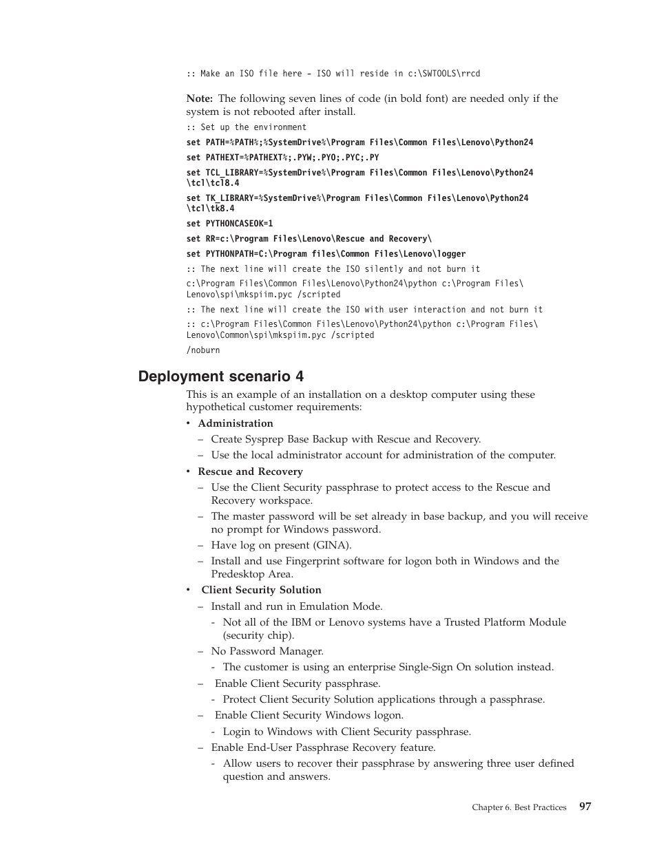 Deployment scenario 4, Deployment, Scenario | Lenovo THINKPAD Z60M User Manual | Page 103 / 156