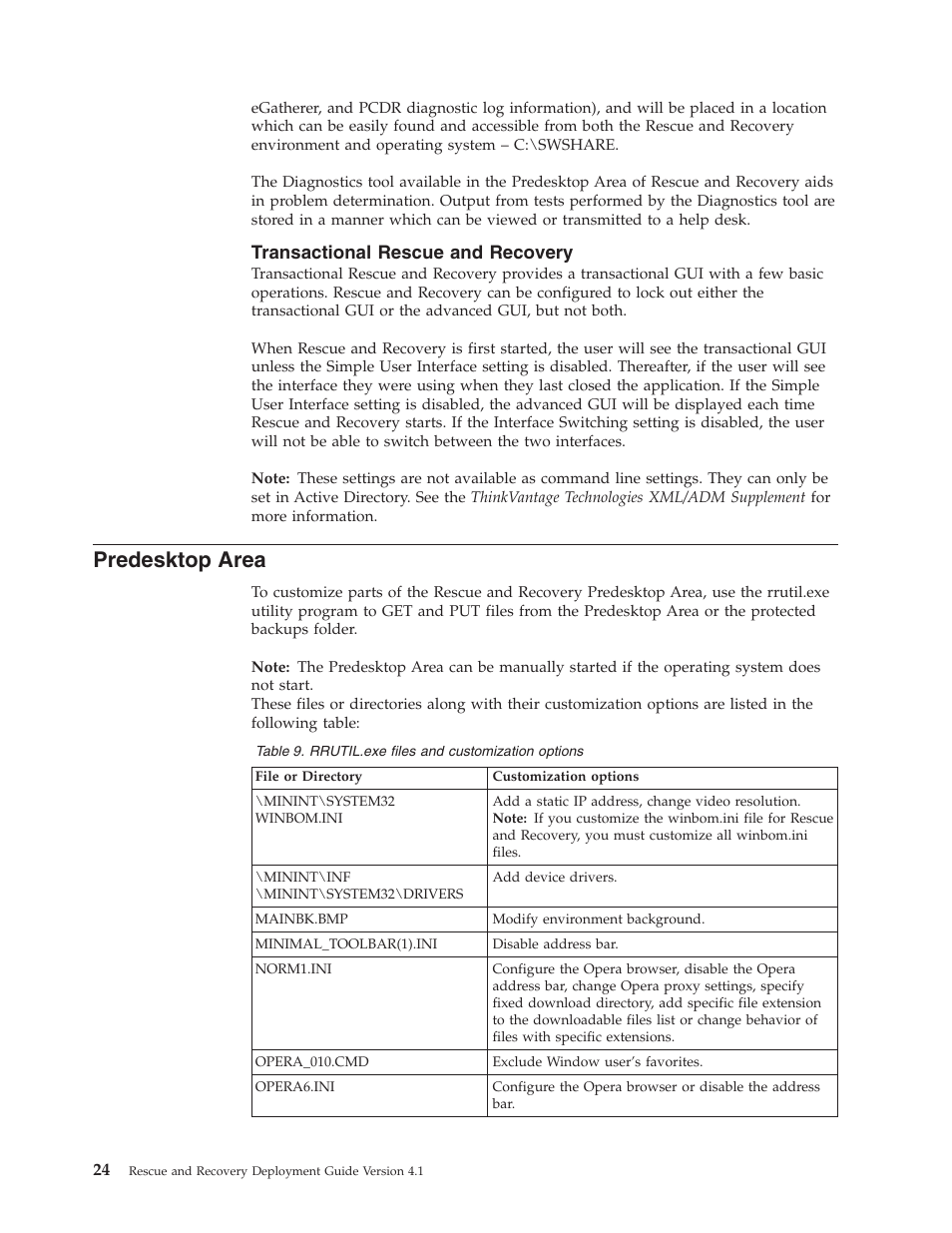 Transactional rescue and recovery, Predesktop area, Predesktop | Area, Transactional, Rescue, Recovery | Lenovo THINKPAD Z60M User Manual | Page 30 / 156