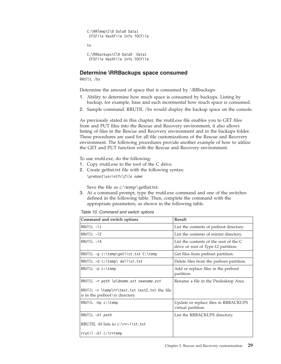 Determine \rrbackups space consumed, Determine, Rrbackups | Space, Consumed | Lenovo THINKPAD Z60M User Manual | Page 35 / 156