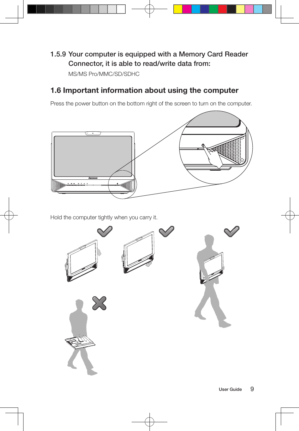 6 important information about using the computer | Lenovo IdeaCentre B310 User Manual | Page 14 / 47