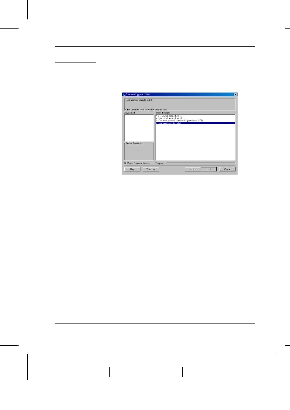 Upgrade failed | ATEN ACS-1208A User Manual | Page 55 / 64