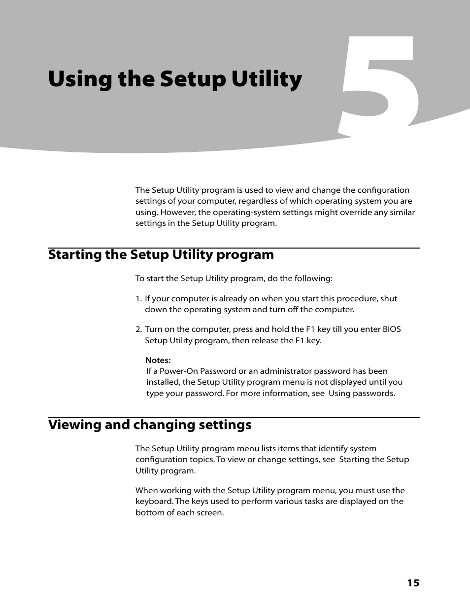 Using the setup utility | Lenovo IdeaCentre A300 User Manual | Page 17 / 53