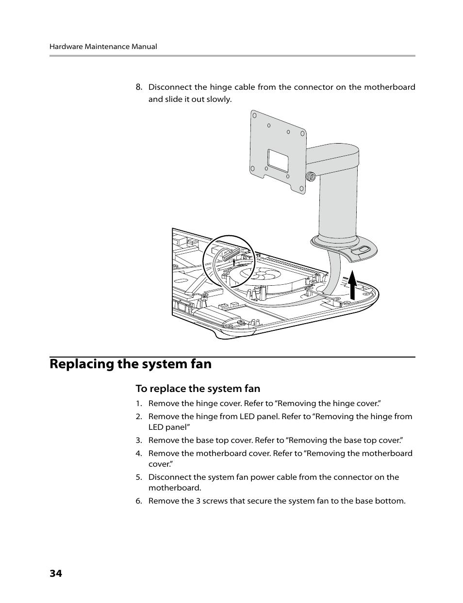 Replacing the system fan | Lenovo IdeaCentre A300 User Manual | Page 36 / 53