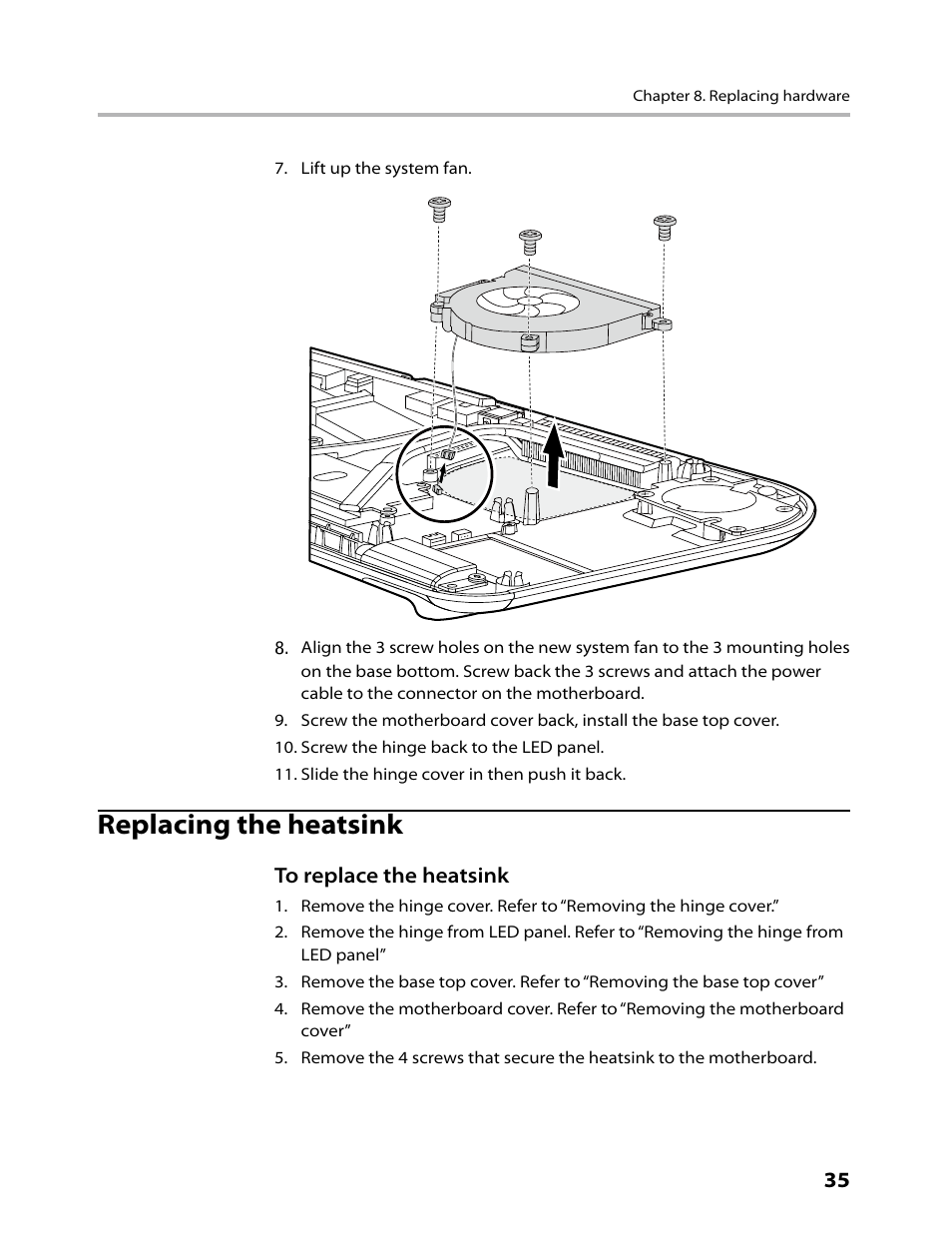 Replacing the heatsink | Lenovo IdeaCentre A300 User Manual | Page 37 / 53