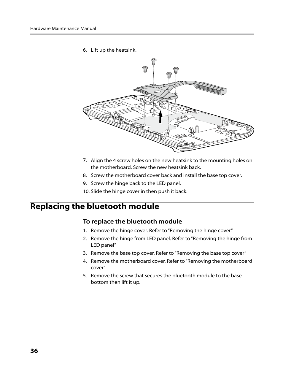 Replacing the bluetooth module | Lenovo IdeaCentre A300 User Manual | Page 38 / 53