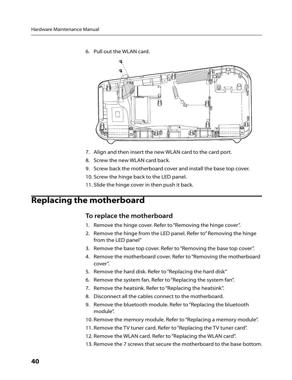 Replacing the motherboard | Lenovo IdeaCentre A300 User Manual | Page 42 / 53