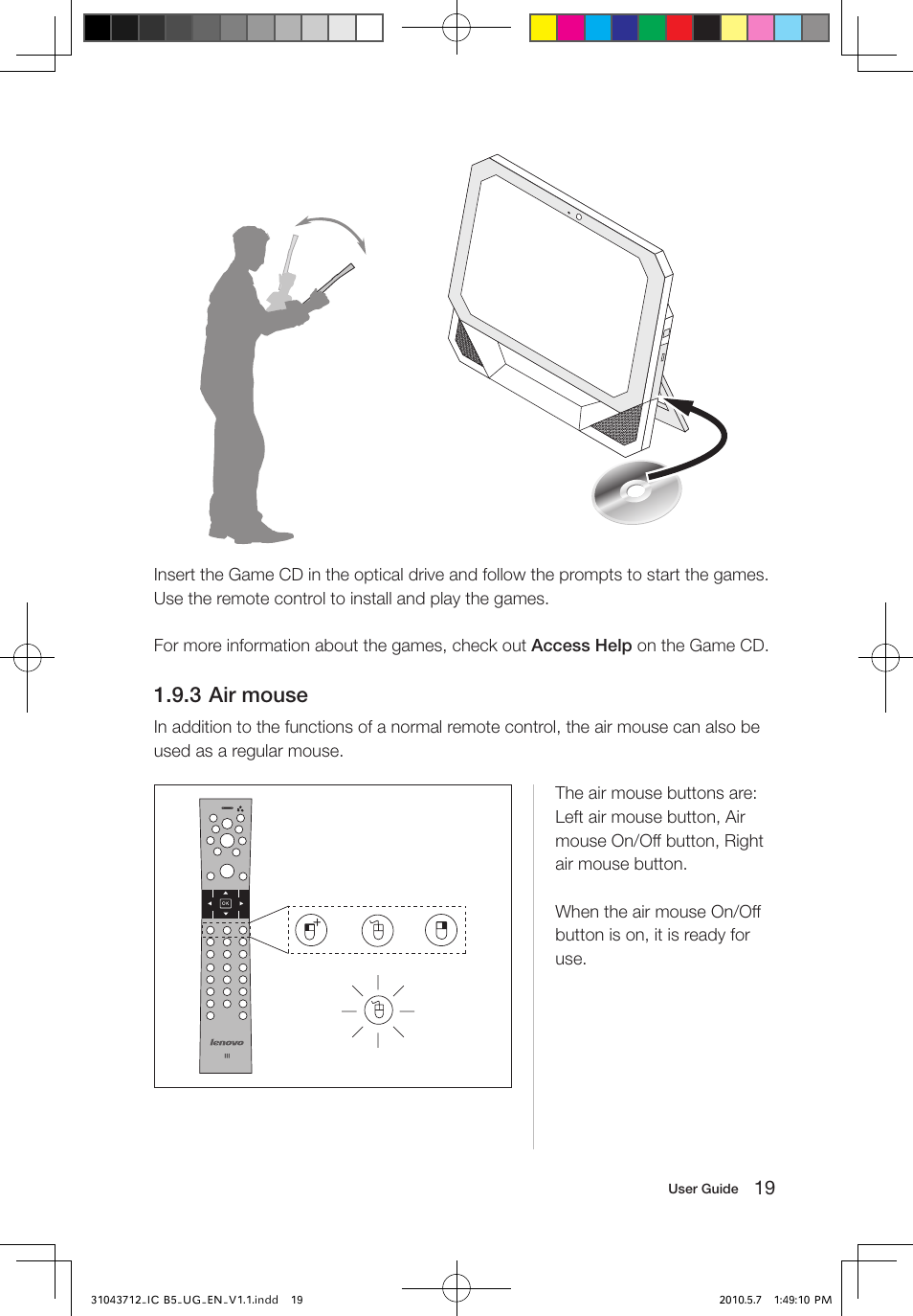 3 air mouse | Lenovo IdeaCentre B505 User Manual | Page 24 / 51