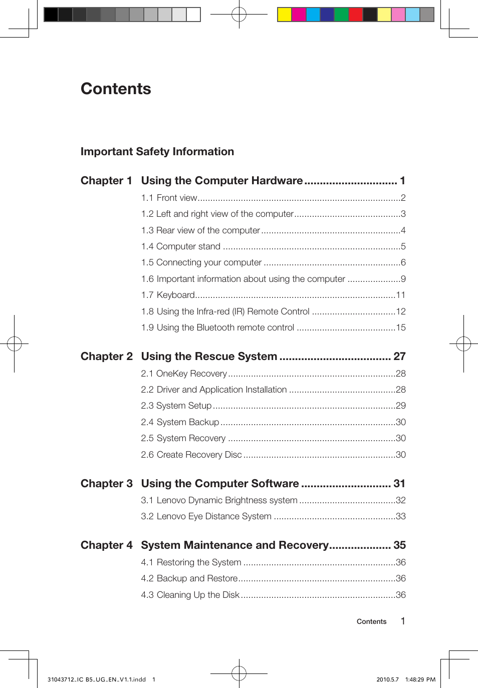 Lenovo IdeaCentre B505 User Manual | Page 4 / 51