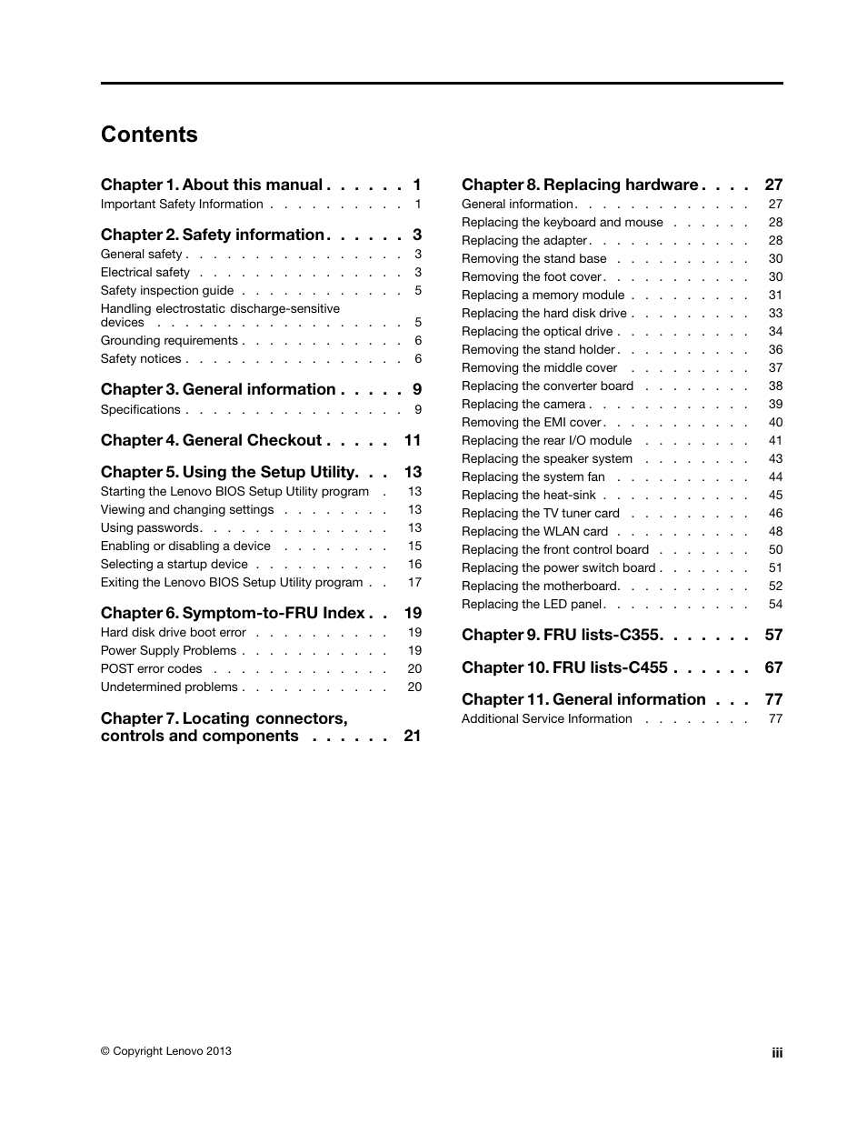 Lenovo C355 All-in-One User Manual | Page 5 / 83