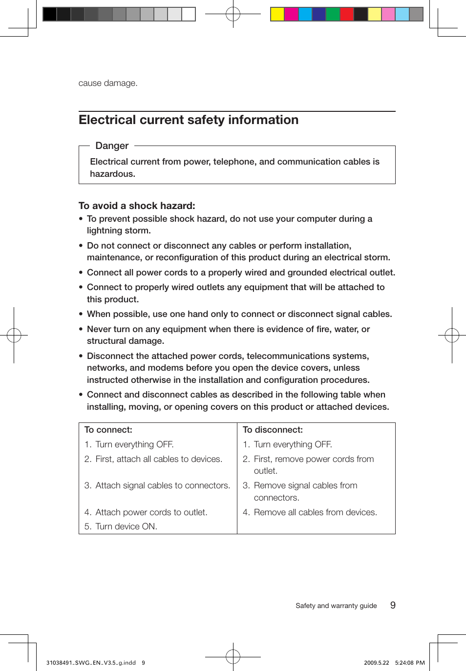 Electrical current safety information | Lenovo IdeaCentre Q700 User Manual | Page 14 / 39