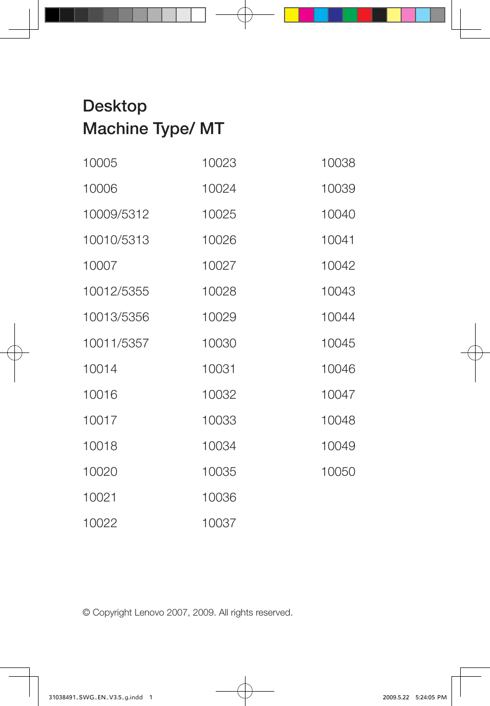 Desktop machine type/ mt | Lenovo IdeaCentre Q700 User Manual | Page 2 / 39