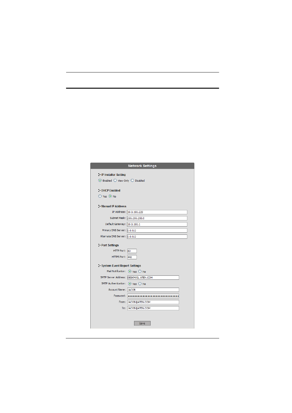 Network configuration | ATEN ATEN Matrix KVM KM0832 User Manual | Page 58 / 167