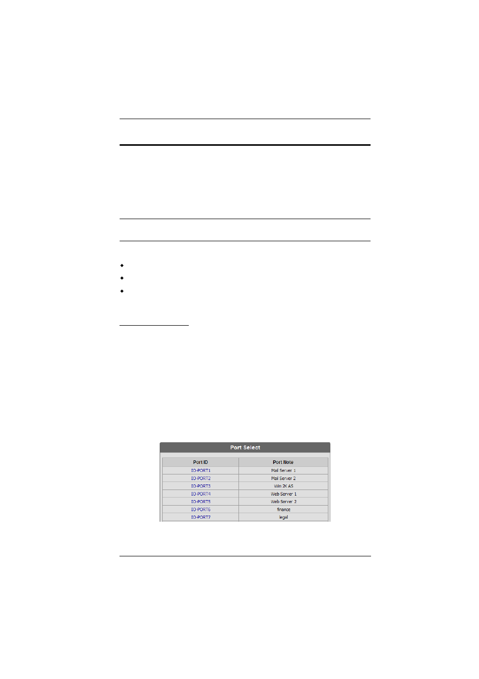 Port management, Accessing ports | ATEN ATEN Matrix KVM KM0832 User Manual | Page 77 / 167