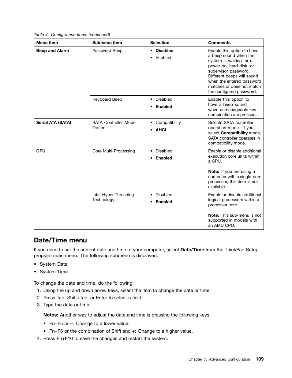Date/time menu | Lenovo ThinkPad Edge E531 User Manual | Page 125 / 182