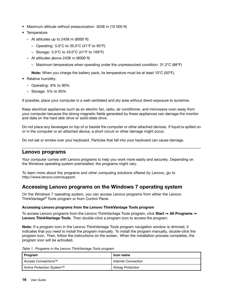 Lenovo programs | Lenovo ThinkPad Edge E531 User Manual | Page 32 / 182