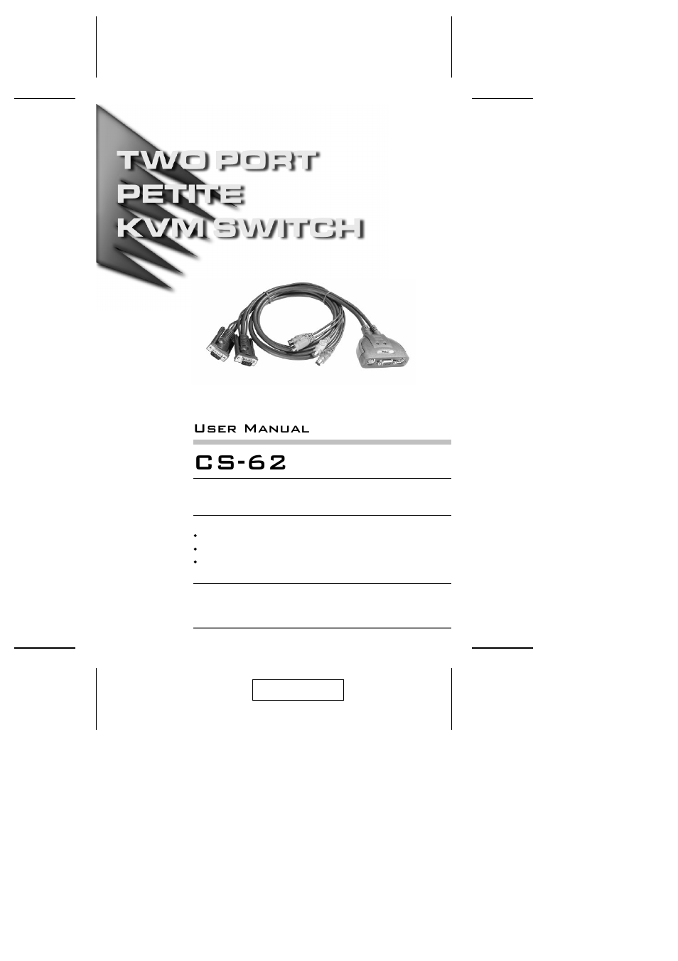 ATEN ATEN MasterView KVM CS-62 User Manual | 16 pages
