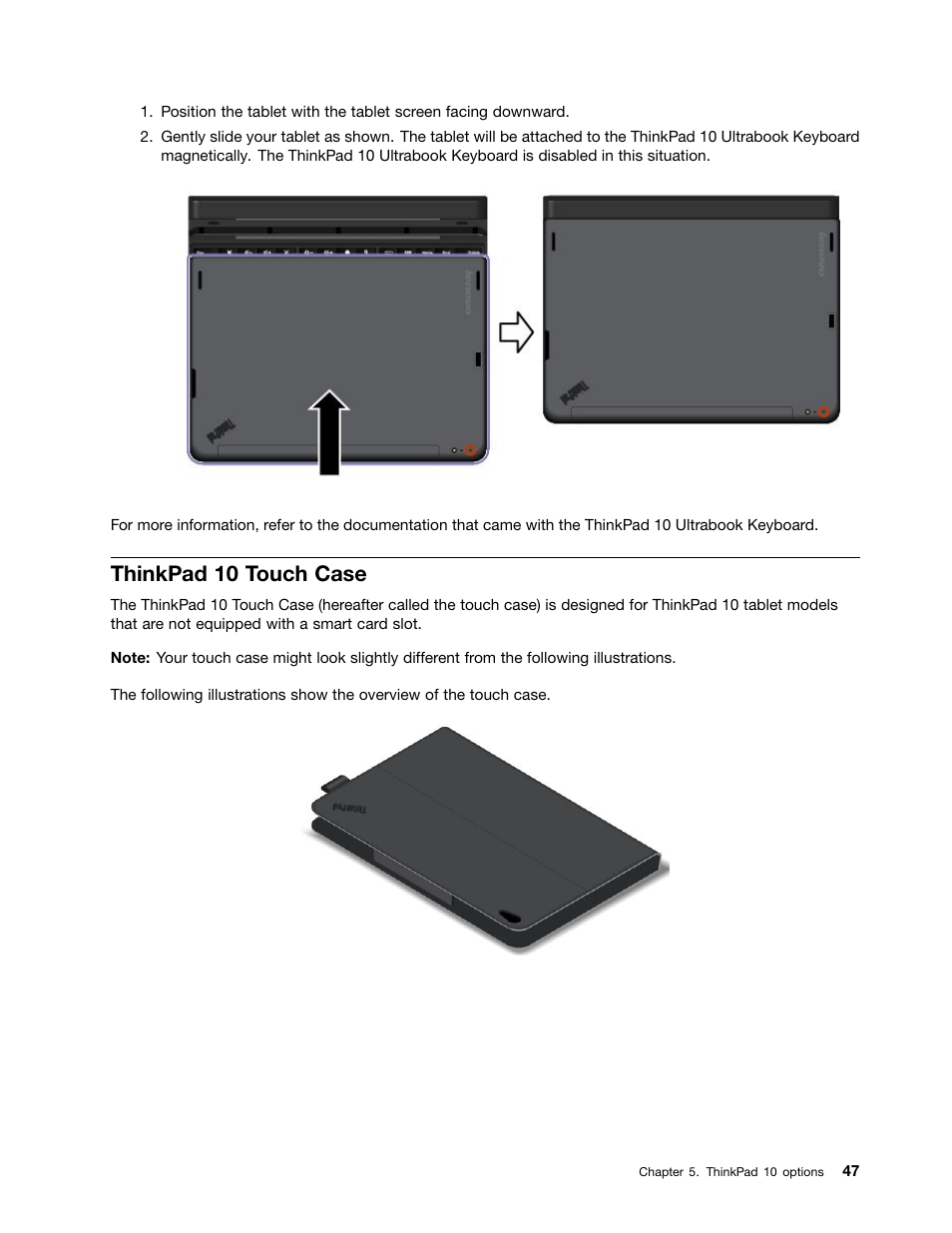 Thinkpad 10 touch case | Lenovo ThinkPad 10 User Manual | Page 55 / 102