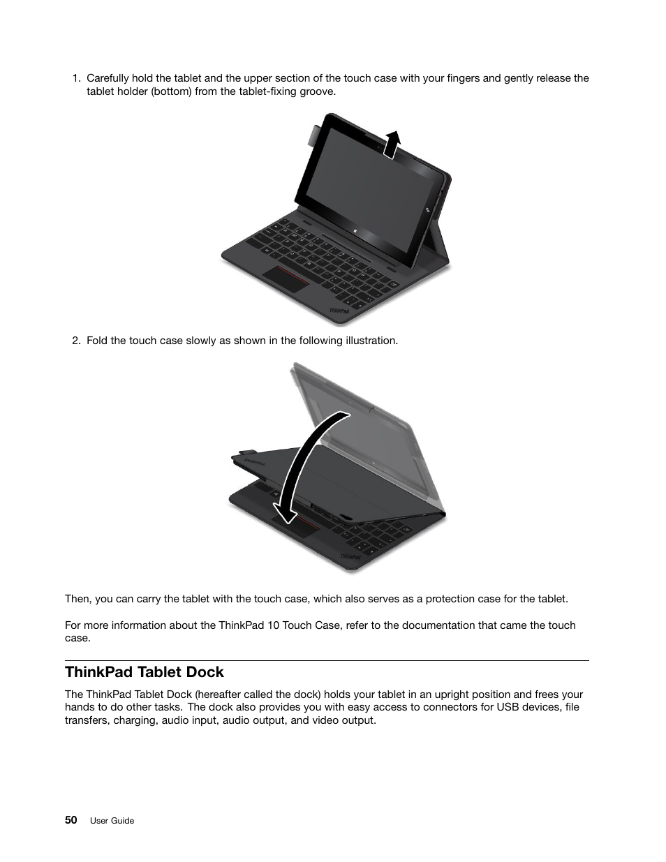 Thinkpad tablet dock | Lenovo ThinkPad 10 User Manual | Page 58 / 102