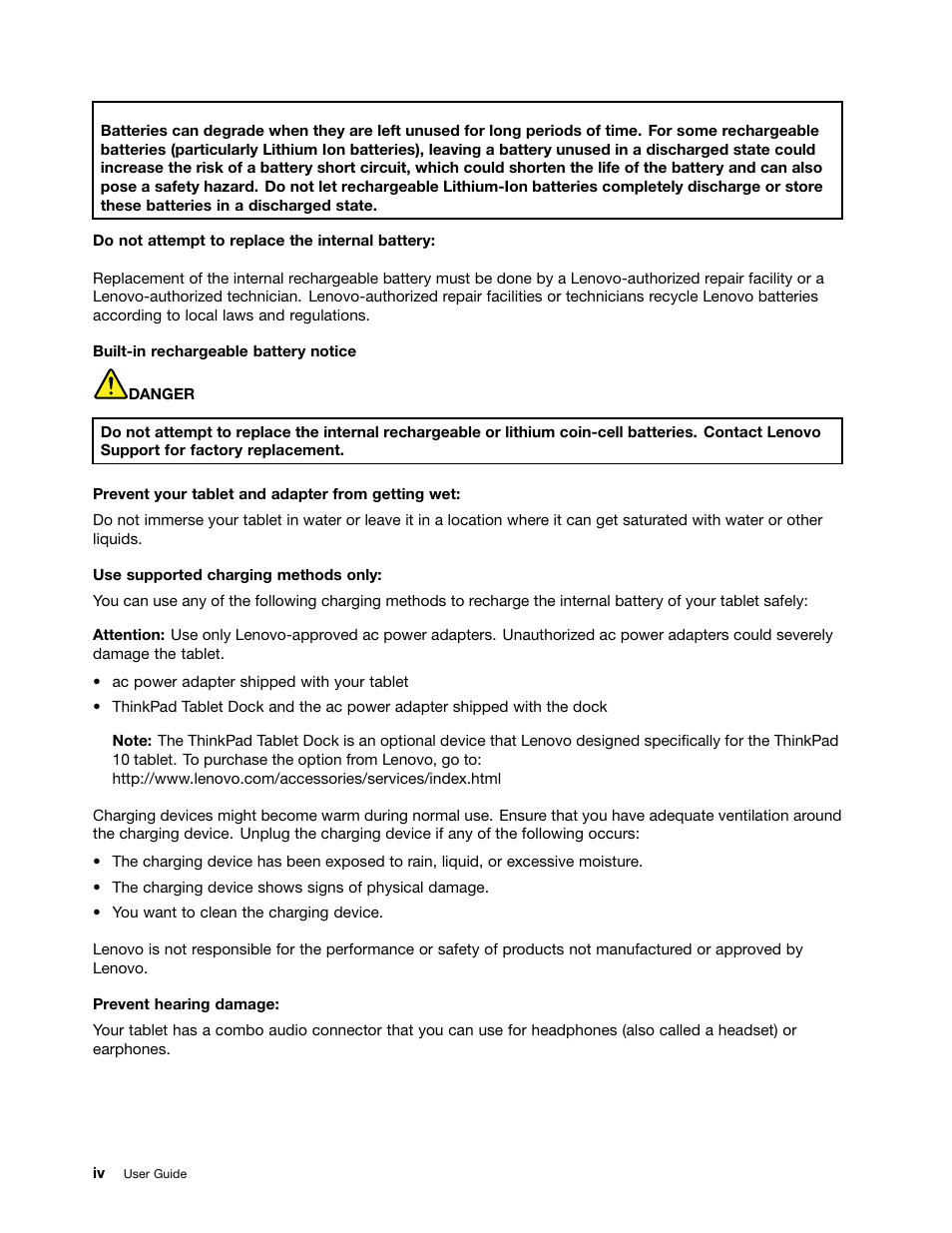 Lenovo ThinkPad 10 User Manual | Page 6 / 102